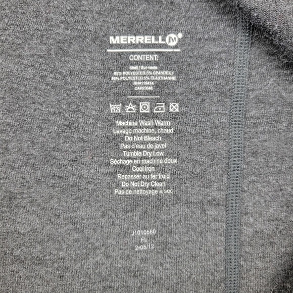 Merrell Pullover Mens Large Gray Quarter Zip Opti-Wick UPF 20+ Outdoor Hiking - Picture 7 of 9